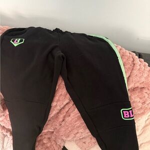 BLK Kids Black Joggers with Mint Details